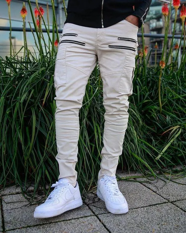 Men's Harem Multi-pocket Slim Fit Zip Joggers