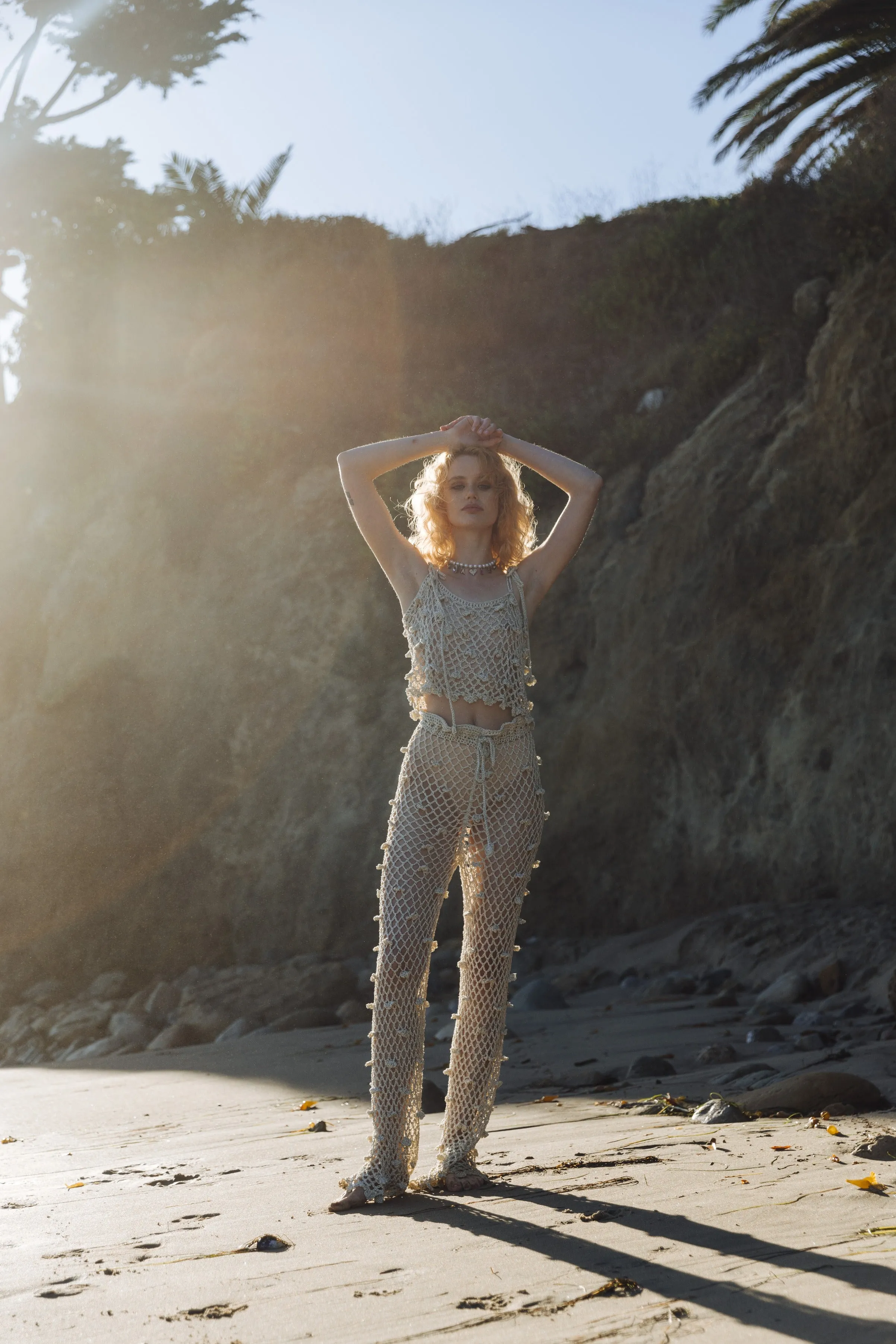 Metallic Handmade Crochet Pants