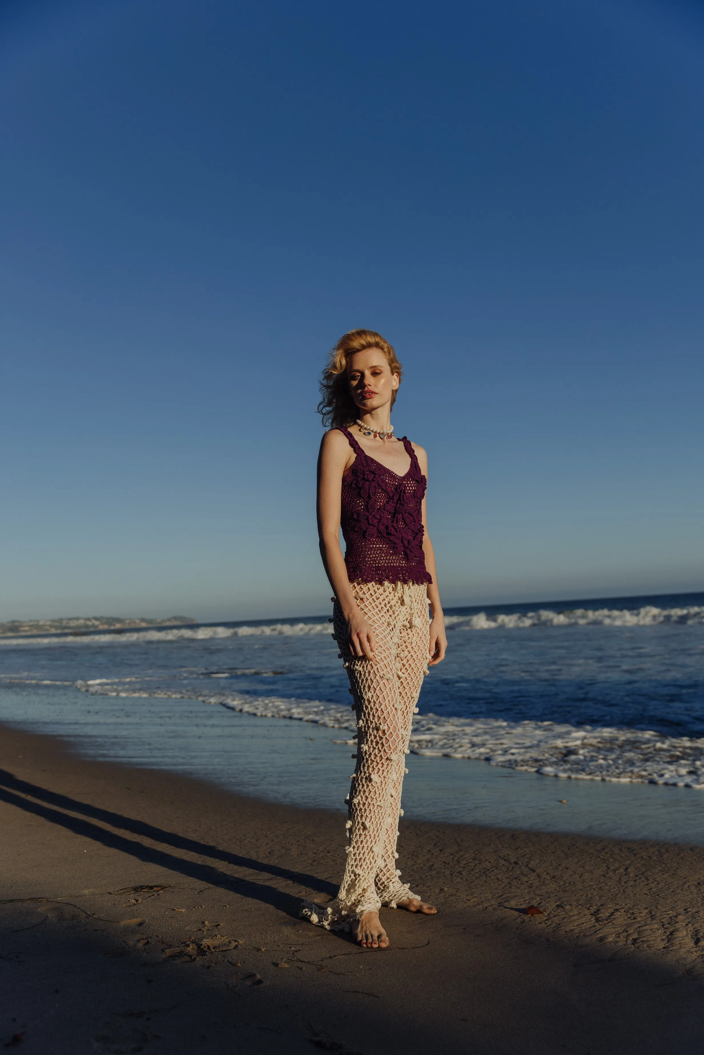 Metallic Handmade Crochet Pants