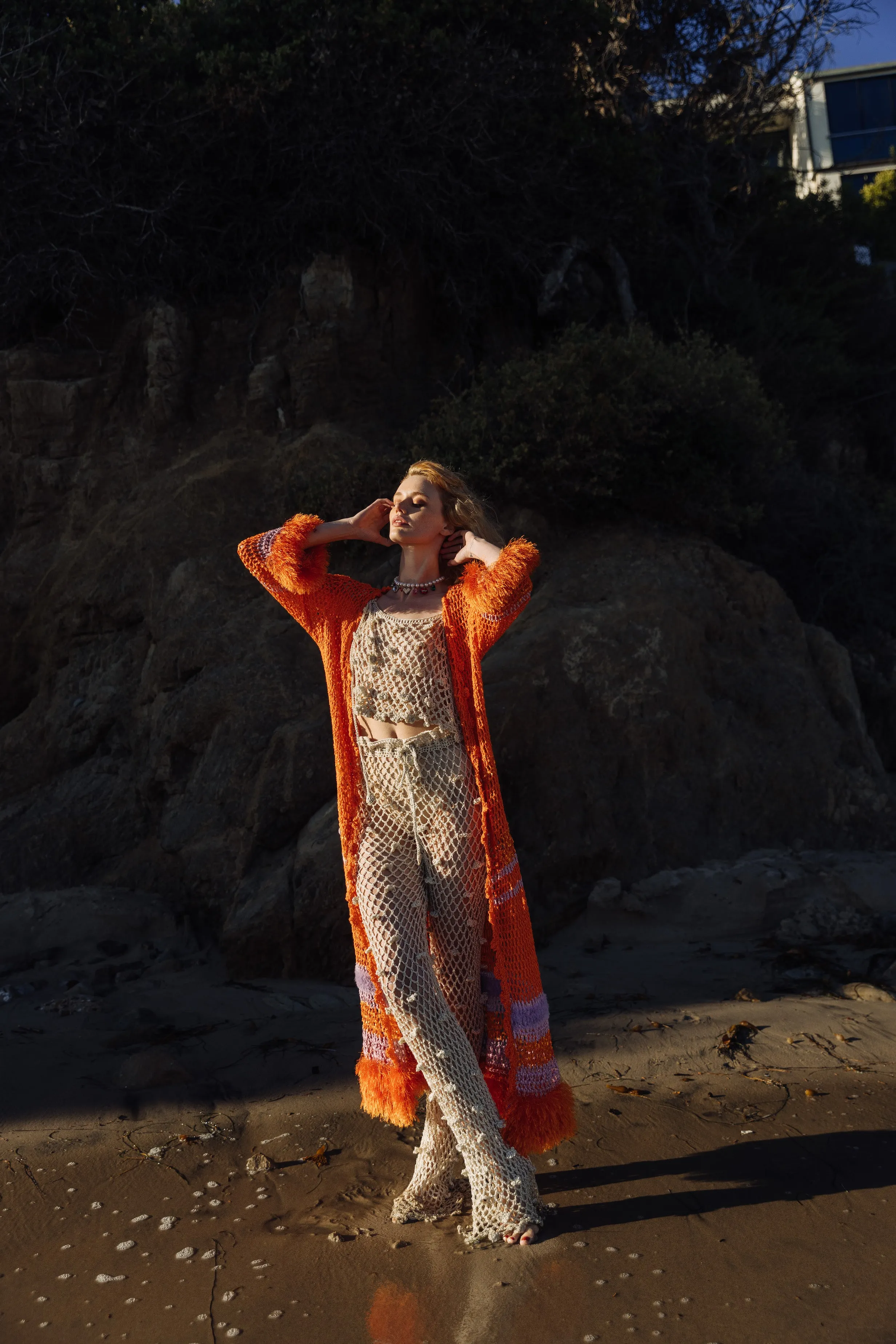 Metallic Handmade Crochet Pants