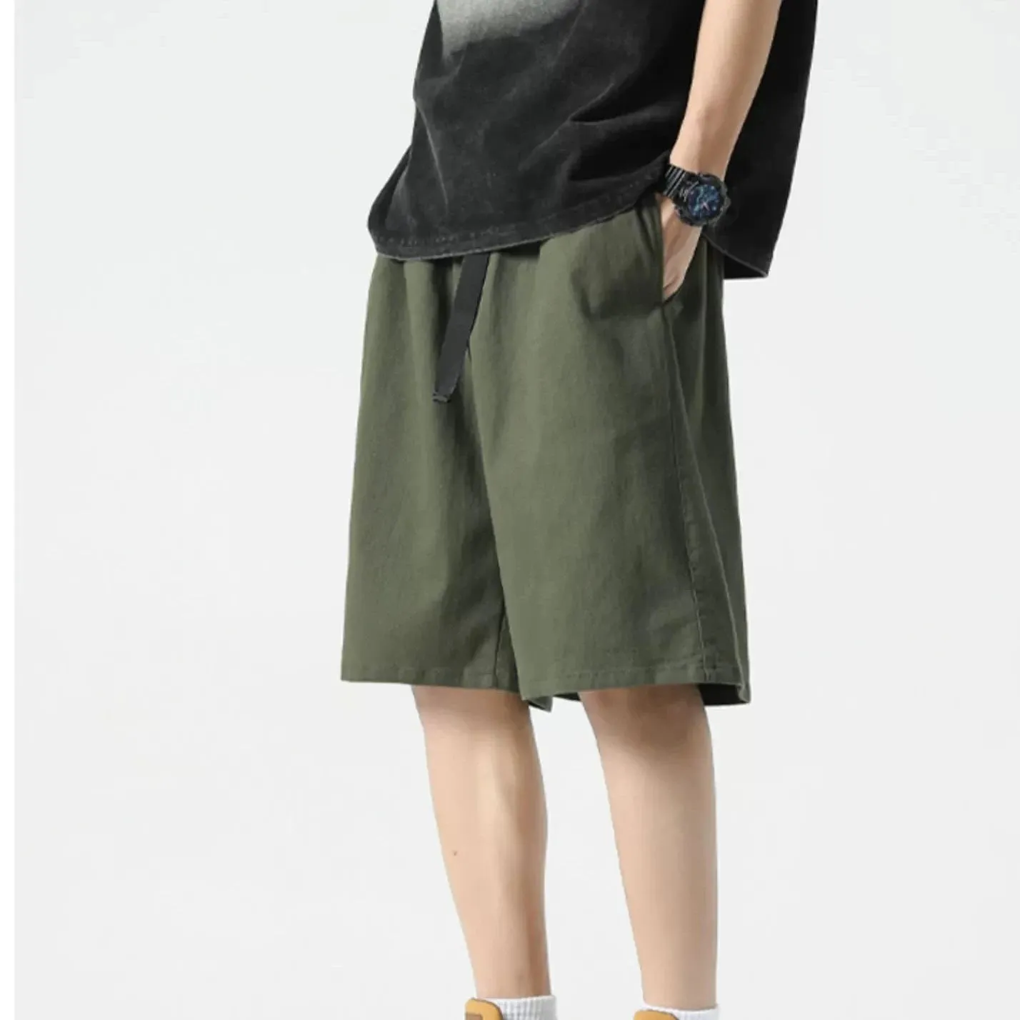MRBO Green Cotton Summer Shorts