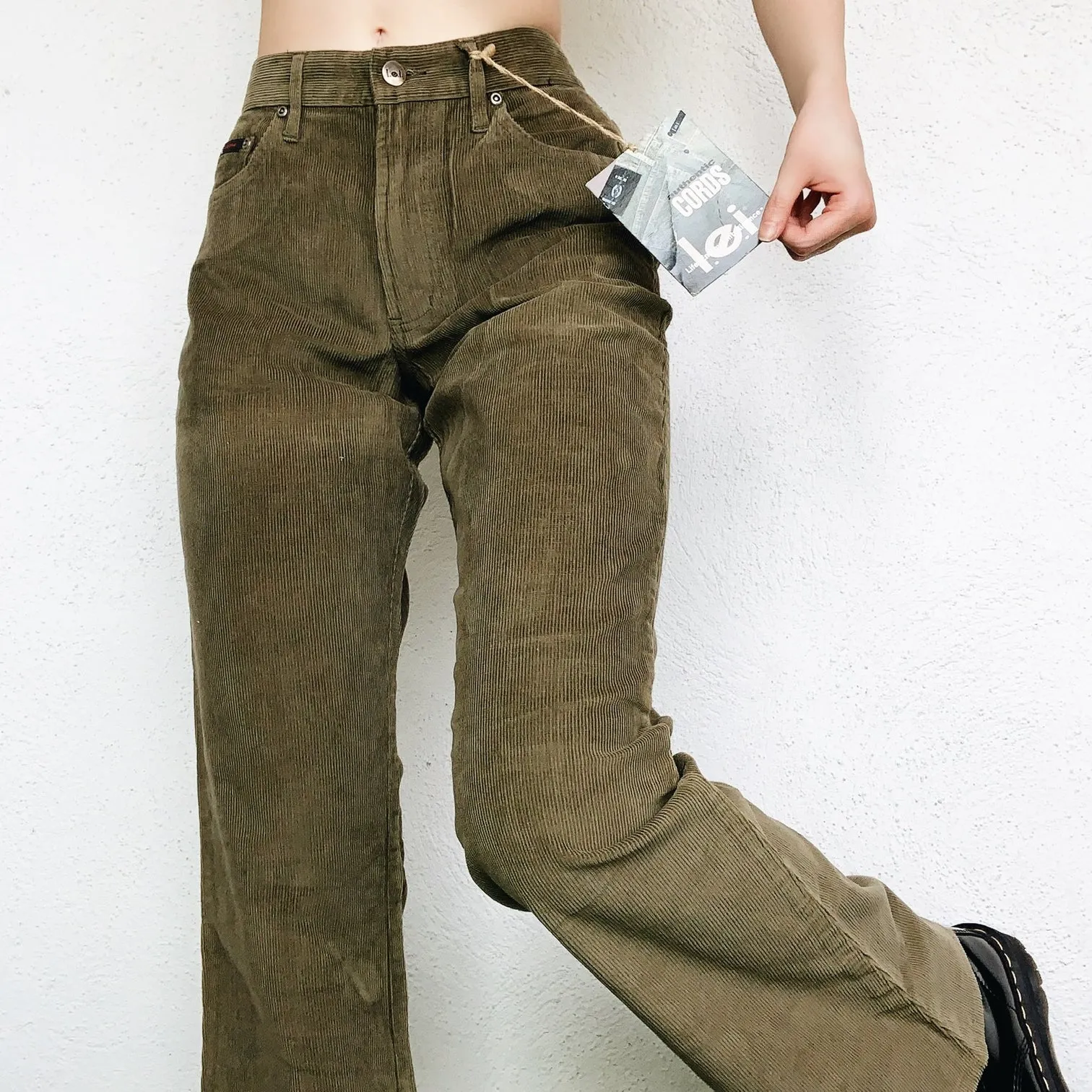 Olive Green Corduroy Flares