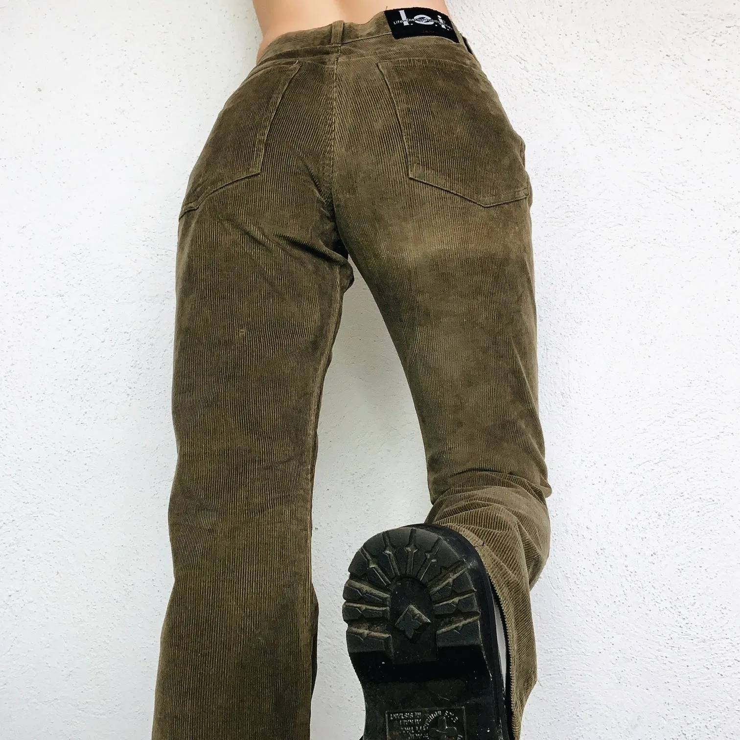Olive Green Corduroy Flares