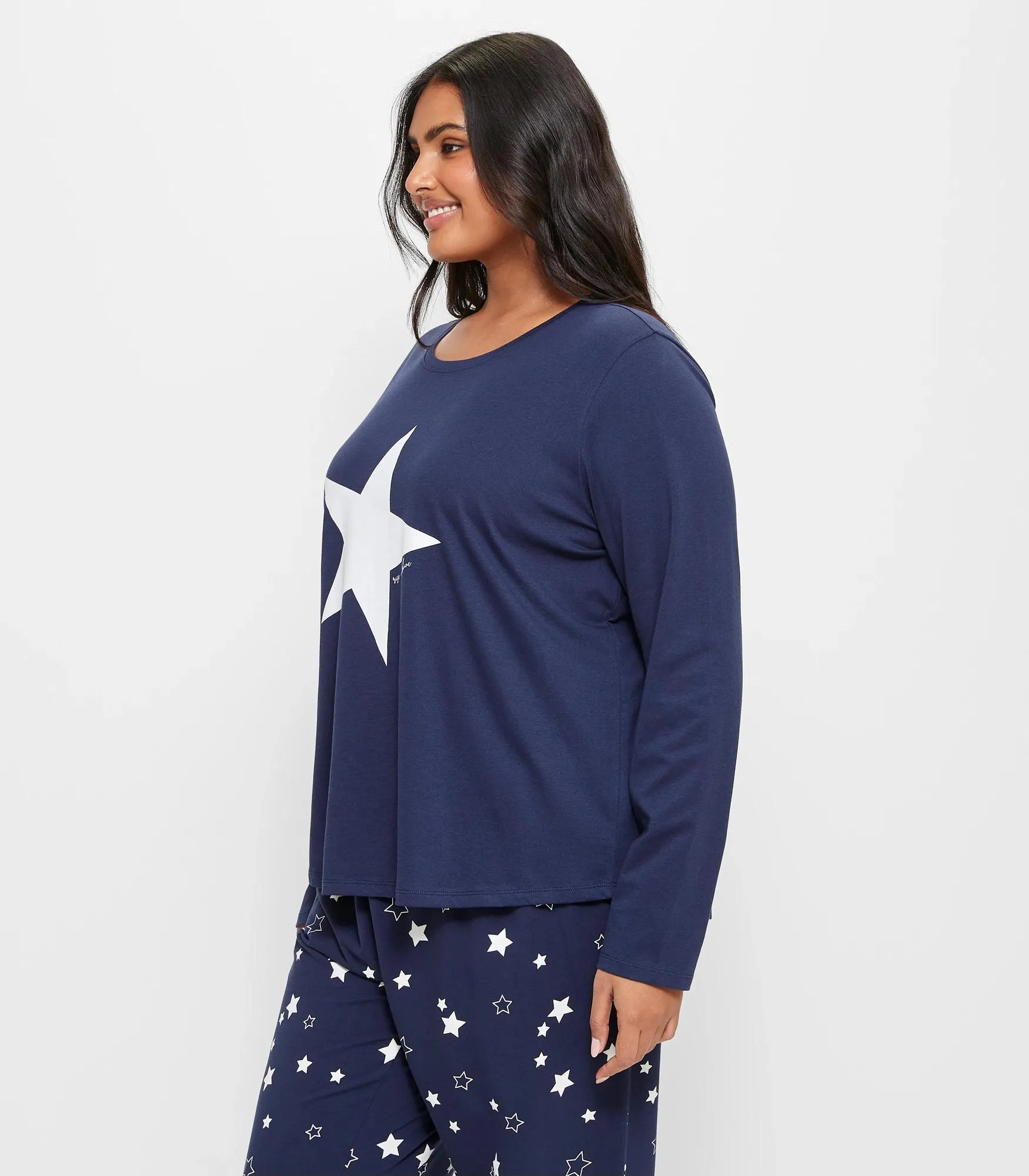 popular  Plus Size Print Jersey Sleep Top