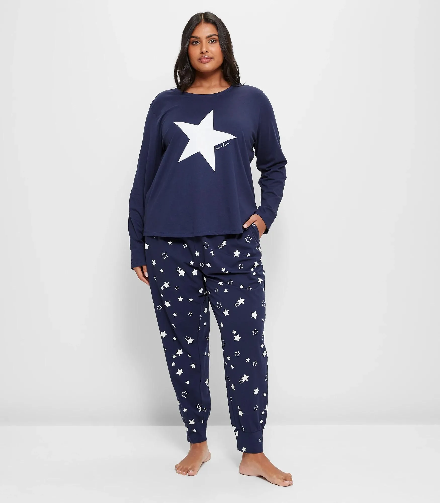 popular  Plus Size Print Jersey Sleep Top