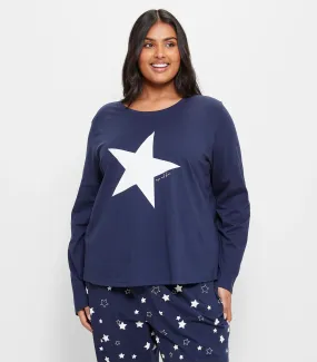 popular  Plus Size Print Jersey Sleep Top