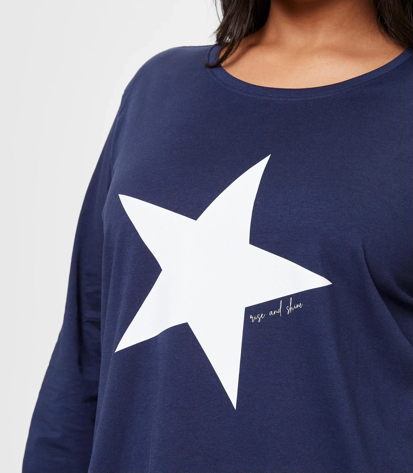 popular  Plus Size Print Jersey Sleep Top