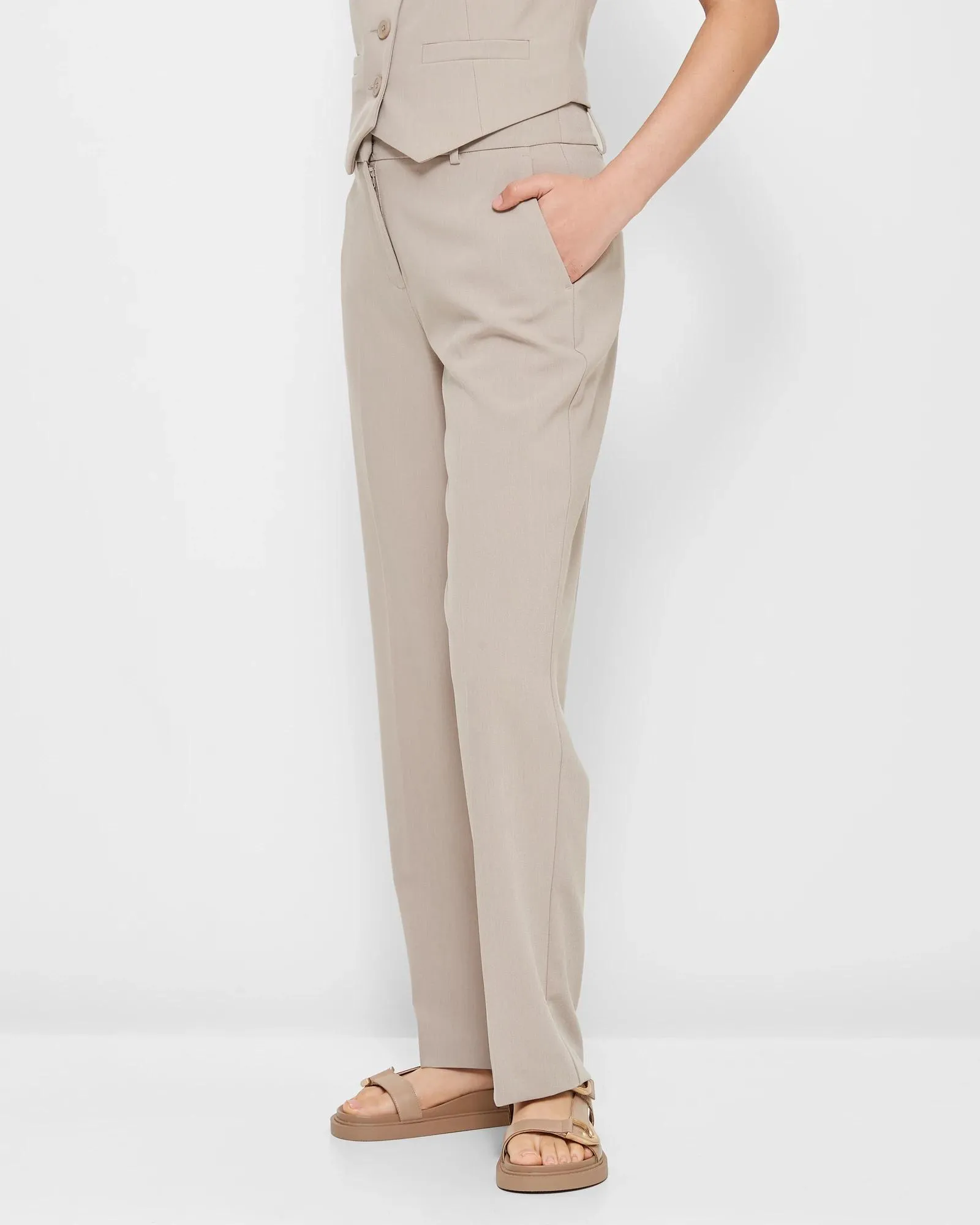 popular  Tailored Tapered Leg Pants - Preview - Mushroom