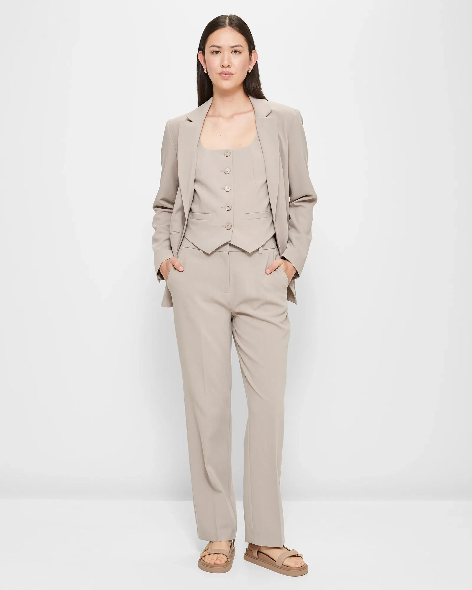 popular  Tailored Tapered Leg Pants - Preview - Mushroom