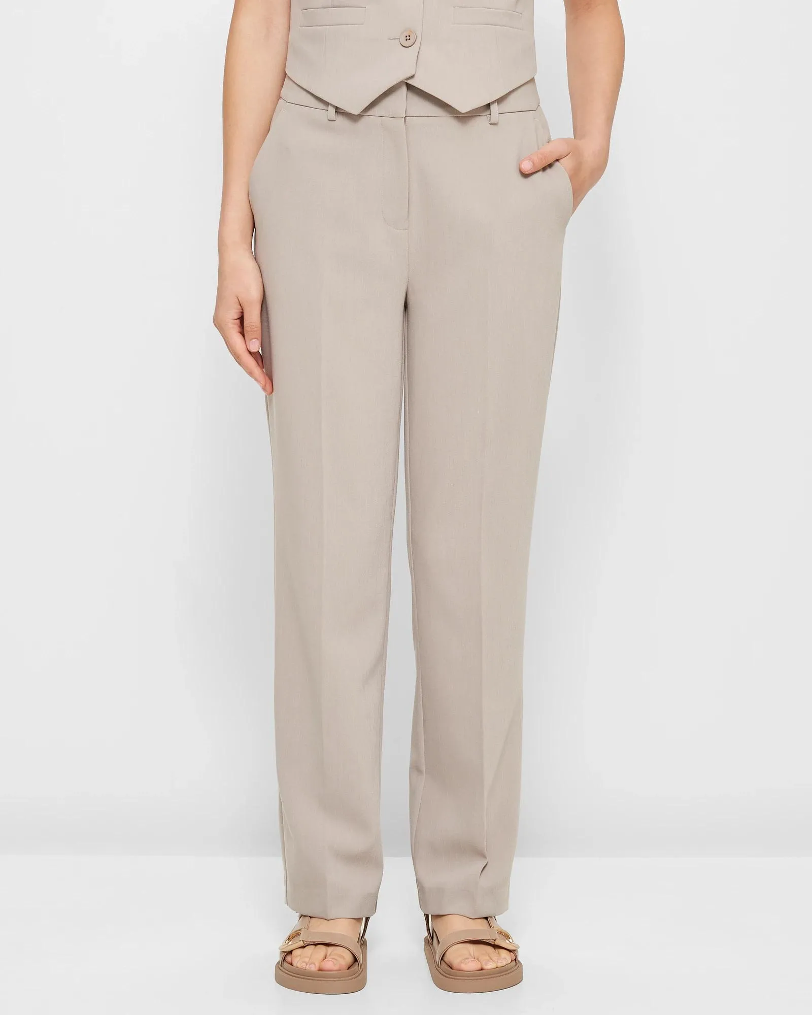 popular  Tailored Tapered Leg Pants - Preview - Mushroom