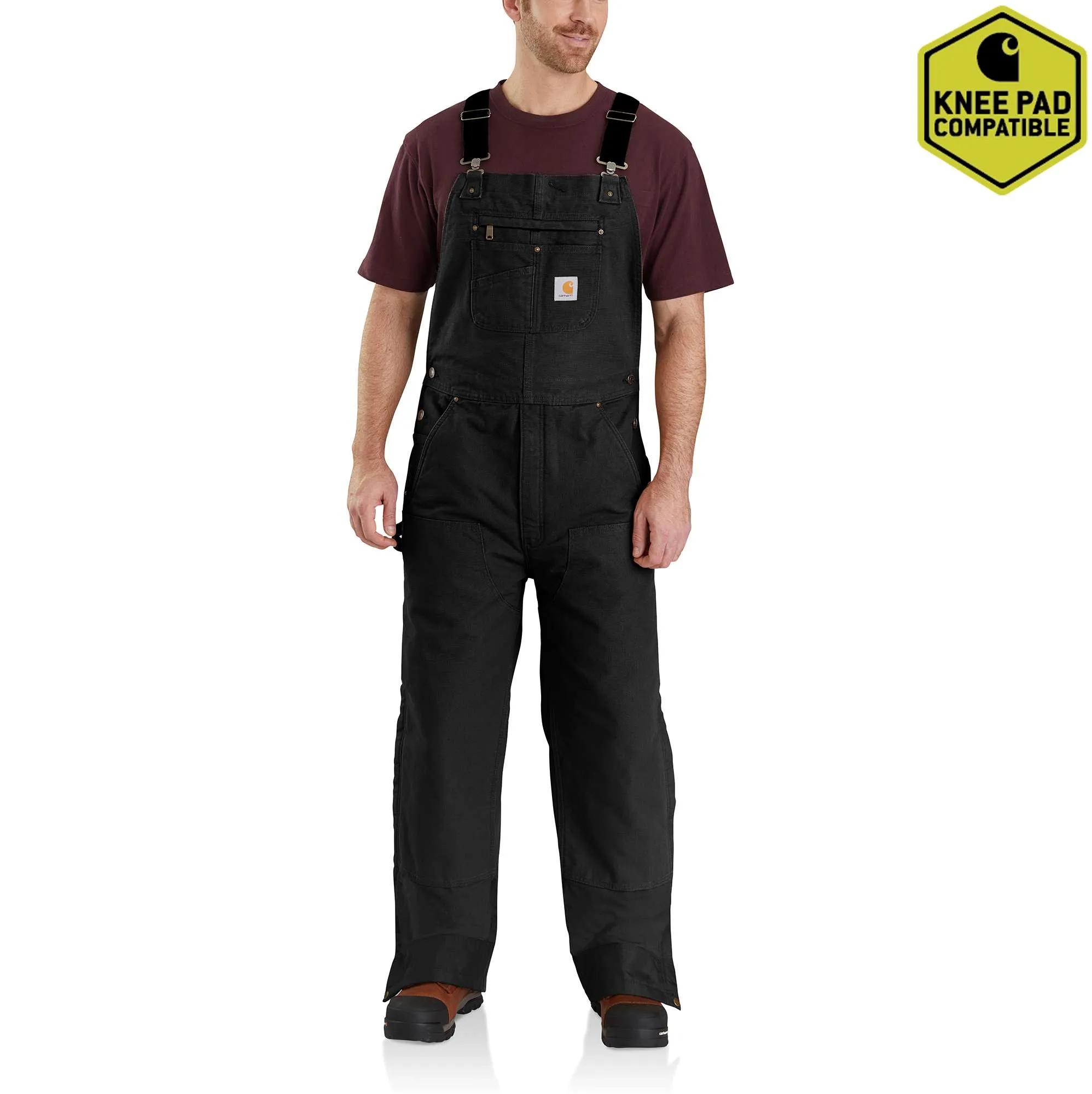 Quilt Lined Washed Duck Bib Overalls