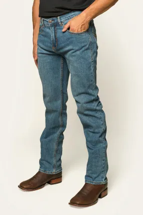 Ringers Western Muster Mens Slim Straight Fit Jean - Mid Wash Blue