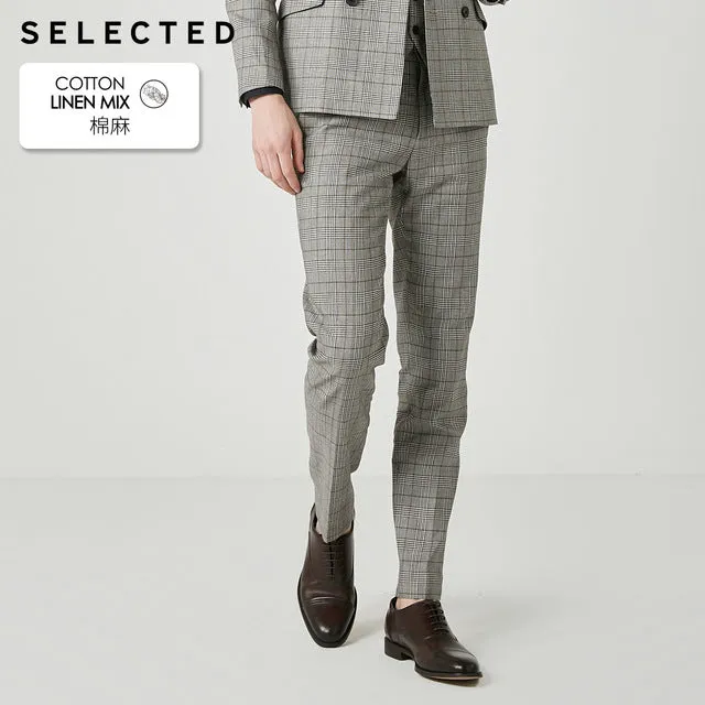 SELECTED Cotton-blend Grey Slim Fit Suit Pants S|419218514