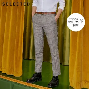 SELECTED Cotton-blend Grey Slim Fit Suit Pants S|419218514