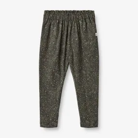 Soft Pants Malika - black coal small flowers