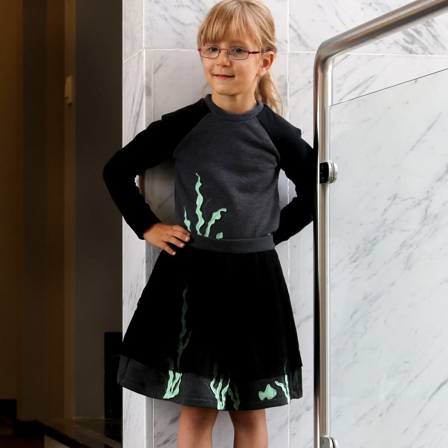 Sweatshirt met marine-applicatie 