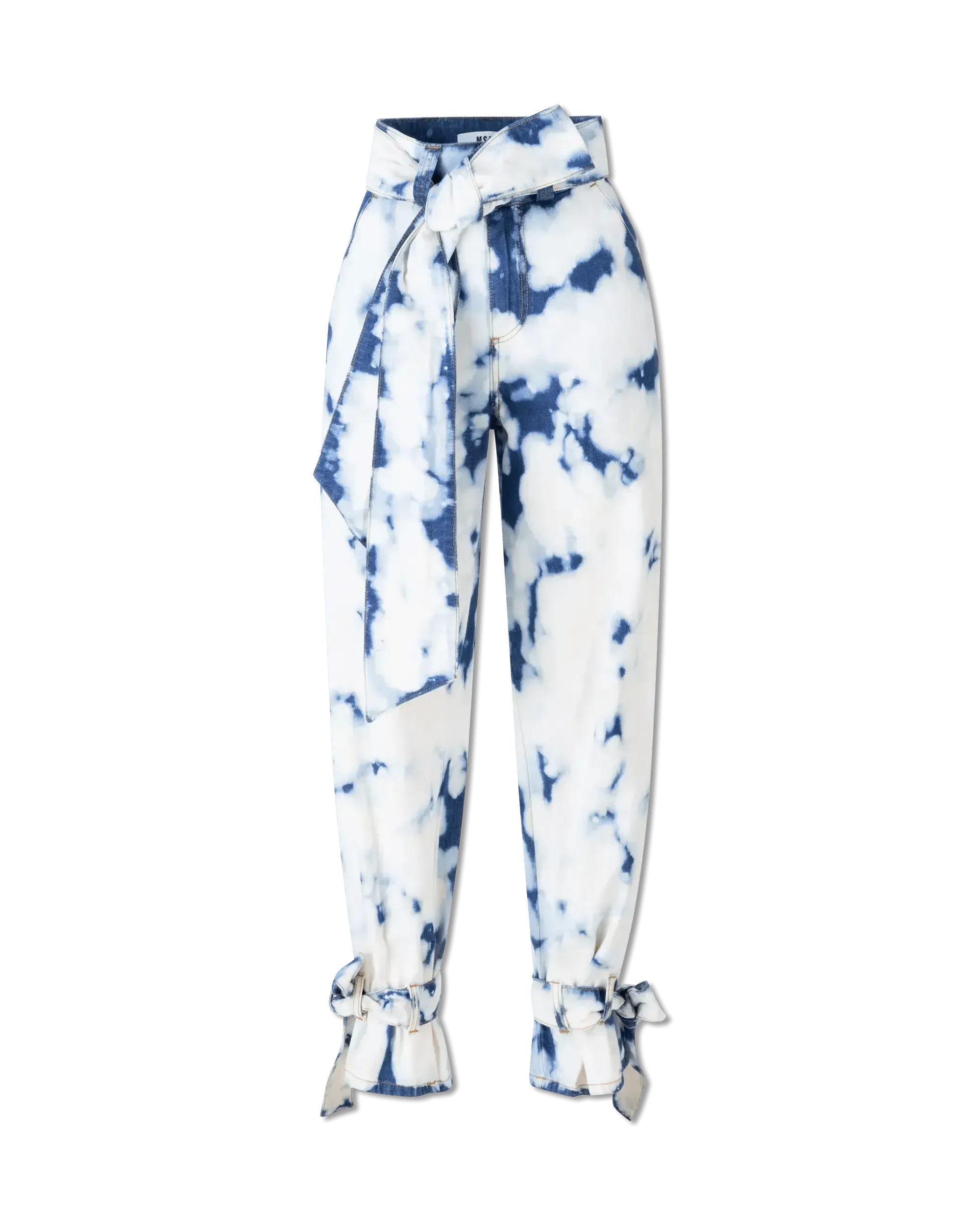 Tie-Dye Ankle-Belted Jeans