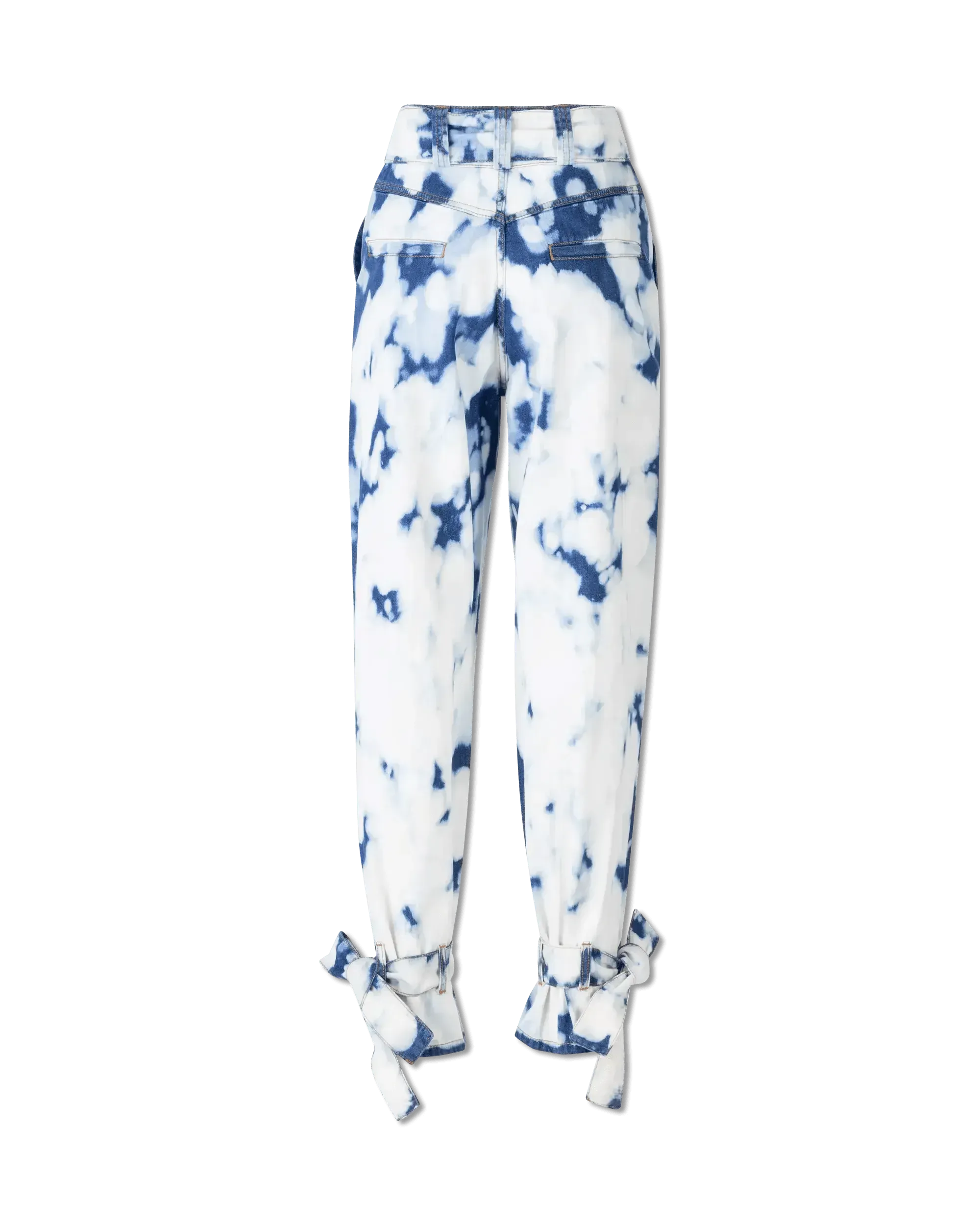 Tie-Dye Ankle-Belted Jeans