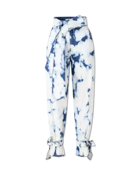 Tie-Dye Ankle-Belted Jeans